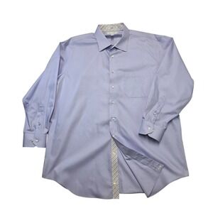 Paul Fredrick Mens Dress Shirt 17 1/2-33 Non Iron Two-Ply Cotton Purple